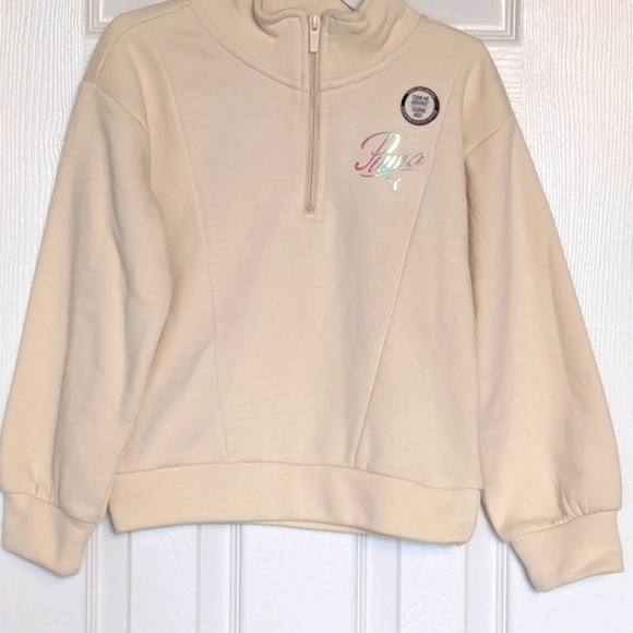 NWT Puma Girls (Small) Fleece Quarter-Zip Pullover Sweatshirt/Sweater/Top - Picture 5 of 15